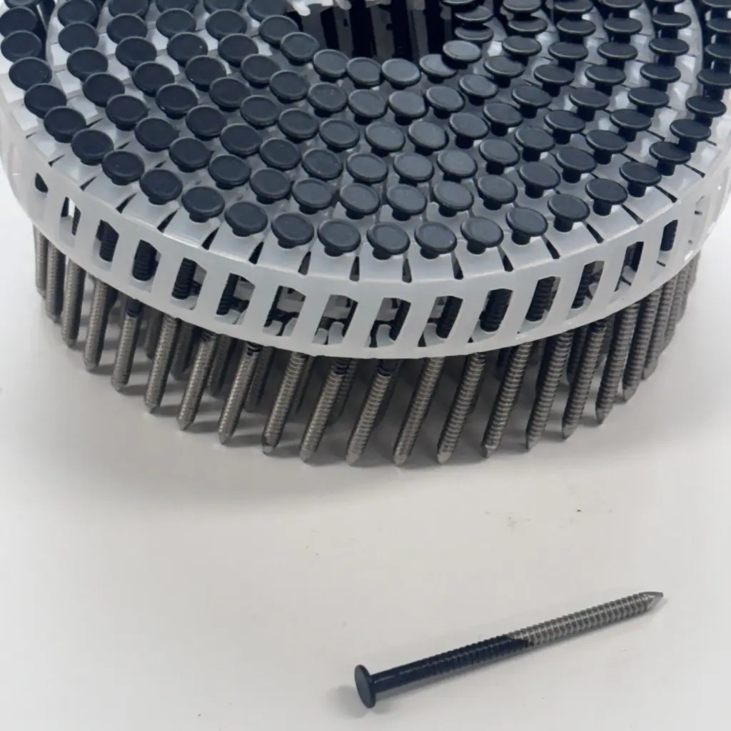 RVS Platkop nagels 2,9 x 50 mm 15º rol RAL 9005 200 st.